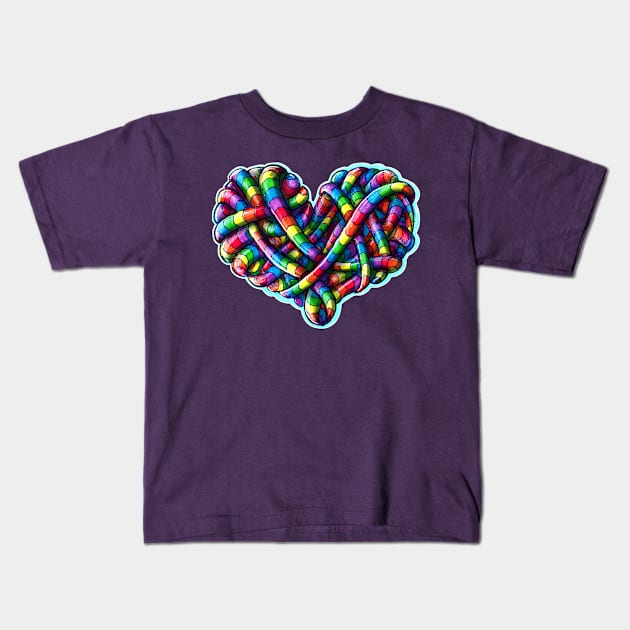 Tangled heart Kids T-Shirt by selandrian